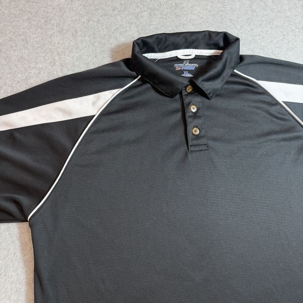 Russell Athletic Polo Shirt Mens XL Black Dri-Power 360 Sport Golf